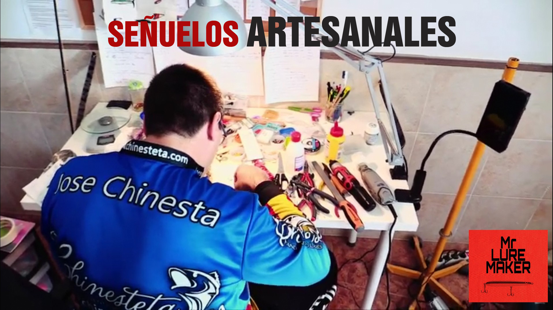 Taller de Jose Chinesta fabricando señuelos